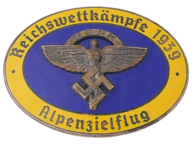 1939 NAZI GERMAN NSFK ALPES FLIGHT PIN BADGE