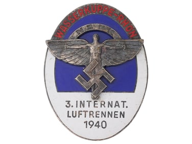 1940 NAZI GERMAN NSFK RHON AIR RACE PIN BADGE