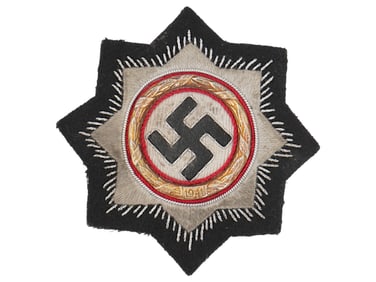 WWII NAZI EMBROIDERED ORDER OF THE GERMAN CROSS IN GOLD