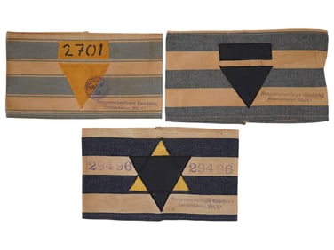 WWII HOLOCAUST CONCENTRATION CAMP ARMBANDS