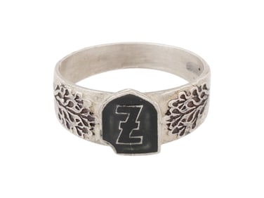 WWII STYLE NAZI GERMAN WOLFSANGEL SIGNET RING