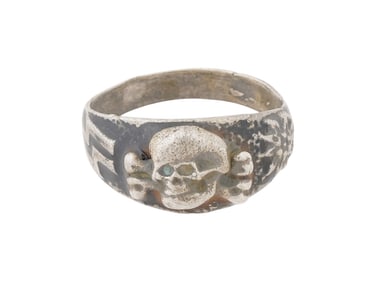GERMAN WWII TYPE WAFFEN SS MOUNTAIN TROOPS SILVER RING
