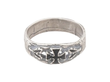 WW II TYPE NAZI GERMAN IRON CROSS WINNERS SILVER RING