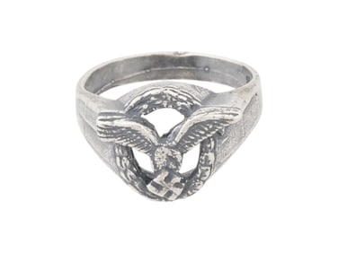 WWII NAZI GERMAN LUFTWAFFE PILOTS SILVER RING