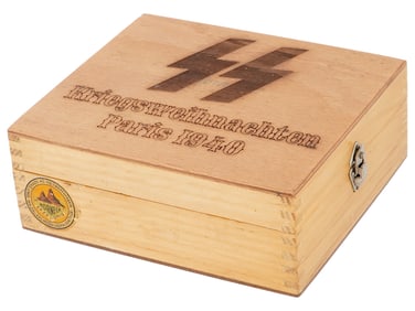 WWII MODEL NAZI GERMAN WAFFEN SS COVERED WOOD BOX