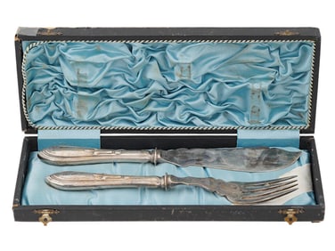 WWII TYPE GERMAN ADOLF HITLER SILVER FISH CUTLERY SET