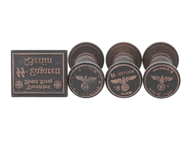 GERMAN WWII TYPE WAFFEN SS WOODEN HAND STAMPS