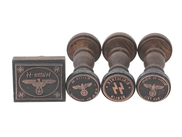 GERMAN WWII TYPE WAFFEN SS WOODEN HAND STAMPS