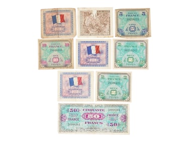 WWII FRENCH AND JAPAN MILITARY MONEY BANKNOTES