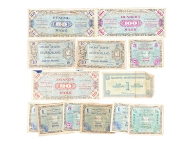ALLIED OCCUPATION OF GERMANY 1944 PAPER MONEY