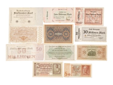 ANTIQUE AND VINTAGE GERMAN PAPER MONEY 1920S TO 1940S