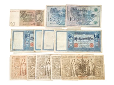 COLLECTION OF GERMAN PAPER MONEY BANKNOTES