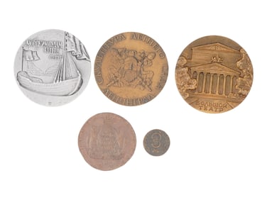 ANTIQUE VINTAGE RUSSIAN MEDALS AND ANEKATERINA II COINS