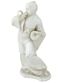 ANTIQUE NYMPHENBURG PORCELAIN CHINESE MUSICIAN FIGURINE