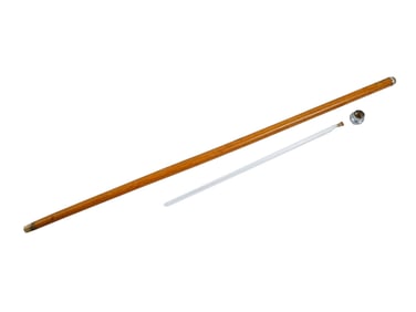 VINTAGE WOODEN WALKING CANE W HIDDEN COMPARTMENT