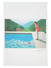DAVID HOCKNEY BRITISH LTD ED LITHOGRAPH WITH COA