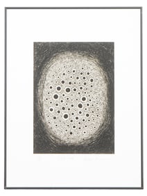 YAYOI KUSAMA JAPANESE ABSTRACT SILKSCREEN WITH COA