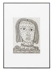 YAYOI KUSAMA JAPANESE ABSTRACT SILKSCREEN WITH COA