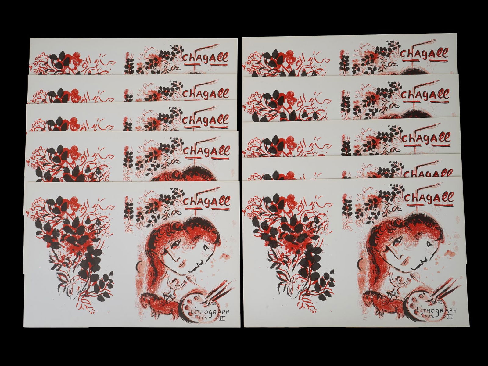 MARC CHAGALL 1974 FRENCH COLOR LITHOGRAPHS (1 of 5)