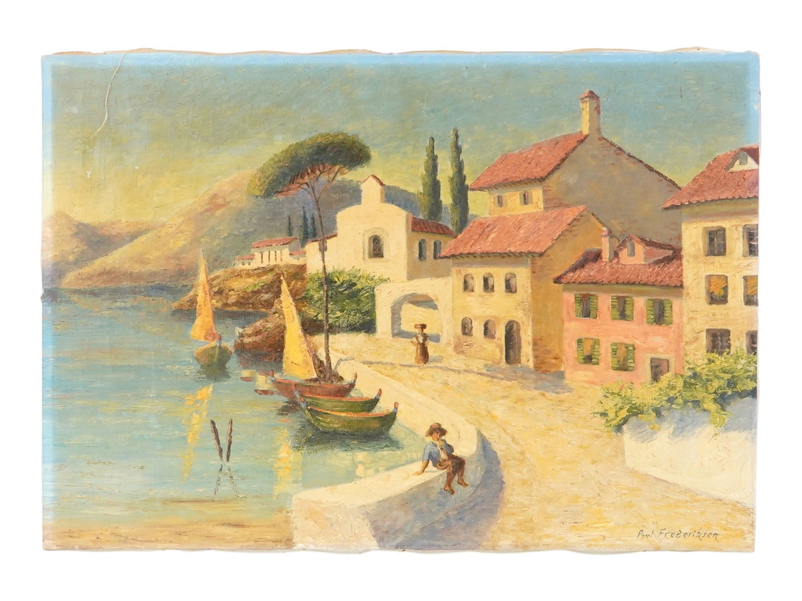 DANISH SCHOOL OIL PAINTING SIGNED BY FREDERIKSEN (1 of 4)