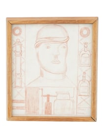 MAREK WLODARSKI POLISH SANGUINE DRAWING SIGNED