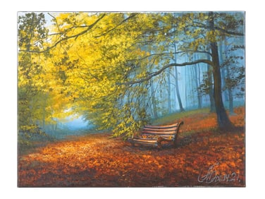 BELARUSIAN ALEXANDER BYLICZ OIL LANDSCAPE PAINTING