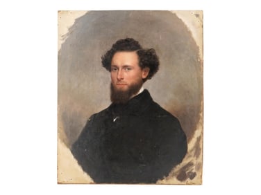 ANTIQUE 19TH C AMERICAN OIL PAINTING OF A GENTLEMAN