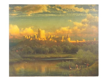 JAMES FAIRMAN LANDSCAPE OIL PAINTING WINDSOR CASTLE