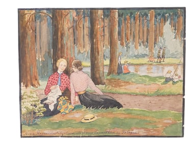 VINTAGE EUROPEAN WATERCOLOR PAINTING