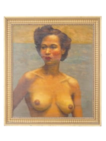 FEMALE NUDE PORTRAIT PAINTING SIGNED LICHTENBERG