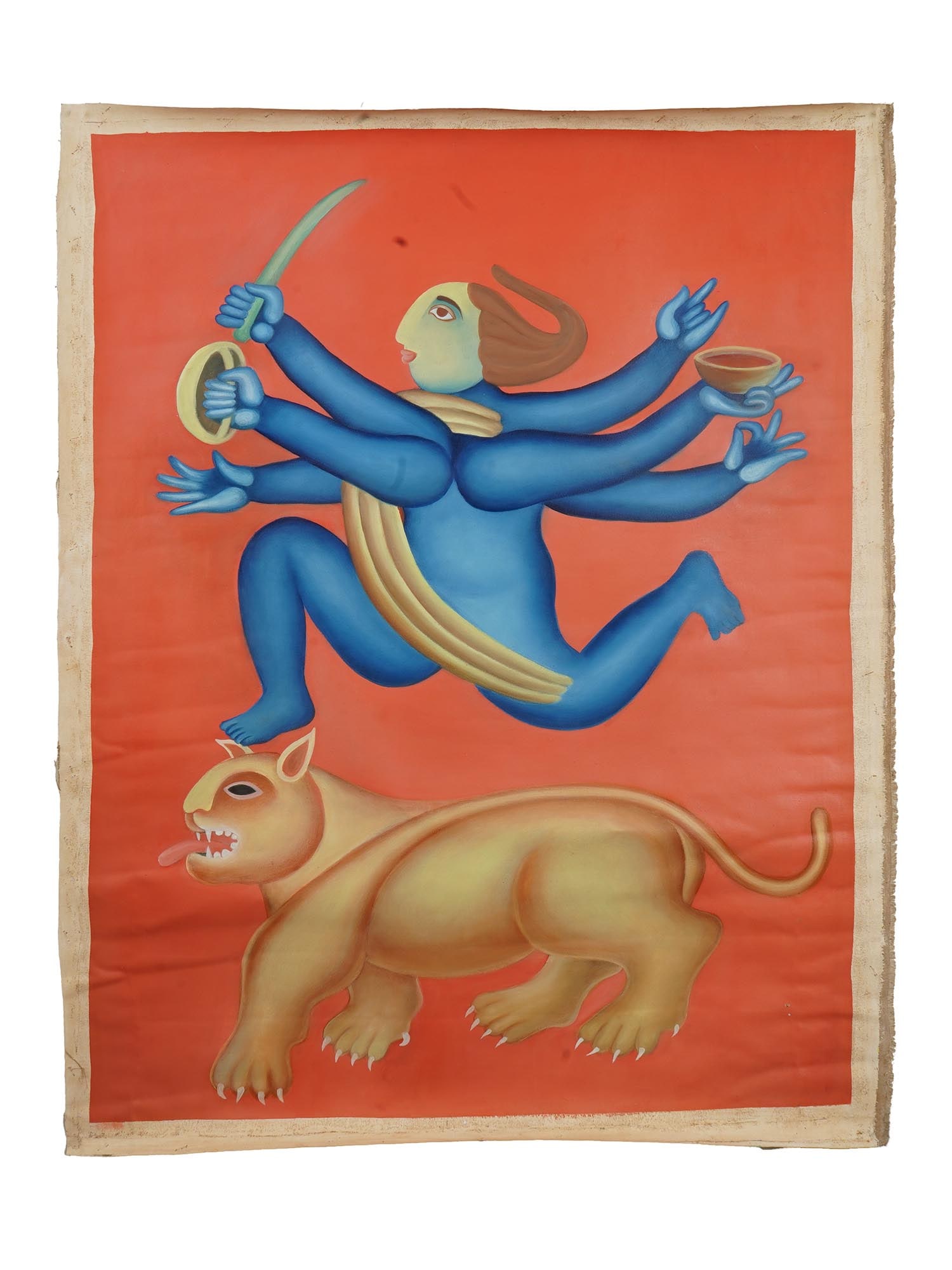 MID CENTURY INDIAN OIL PAINTING SIGNED MANJIT BAWA (1 of 6)