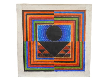 SIGNED SAYED HAIDER RAZA INDIAN ACRYLIC PAINTING