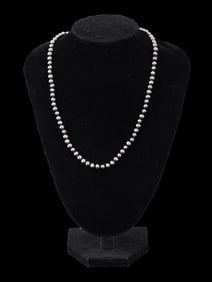 BLACK CULTURED PEARL NECKLACE WITH 14K GOLD CLASP