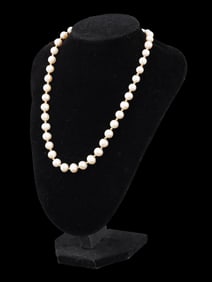 BAROQUE PEARL AND 14K YELLOW GOLD BEADED NECKLACE