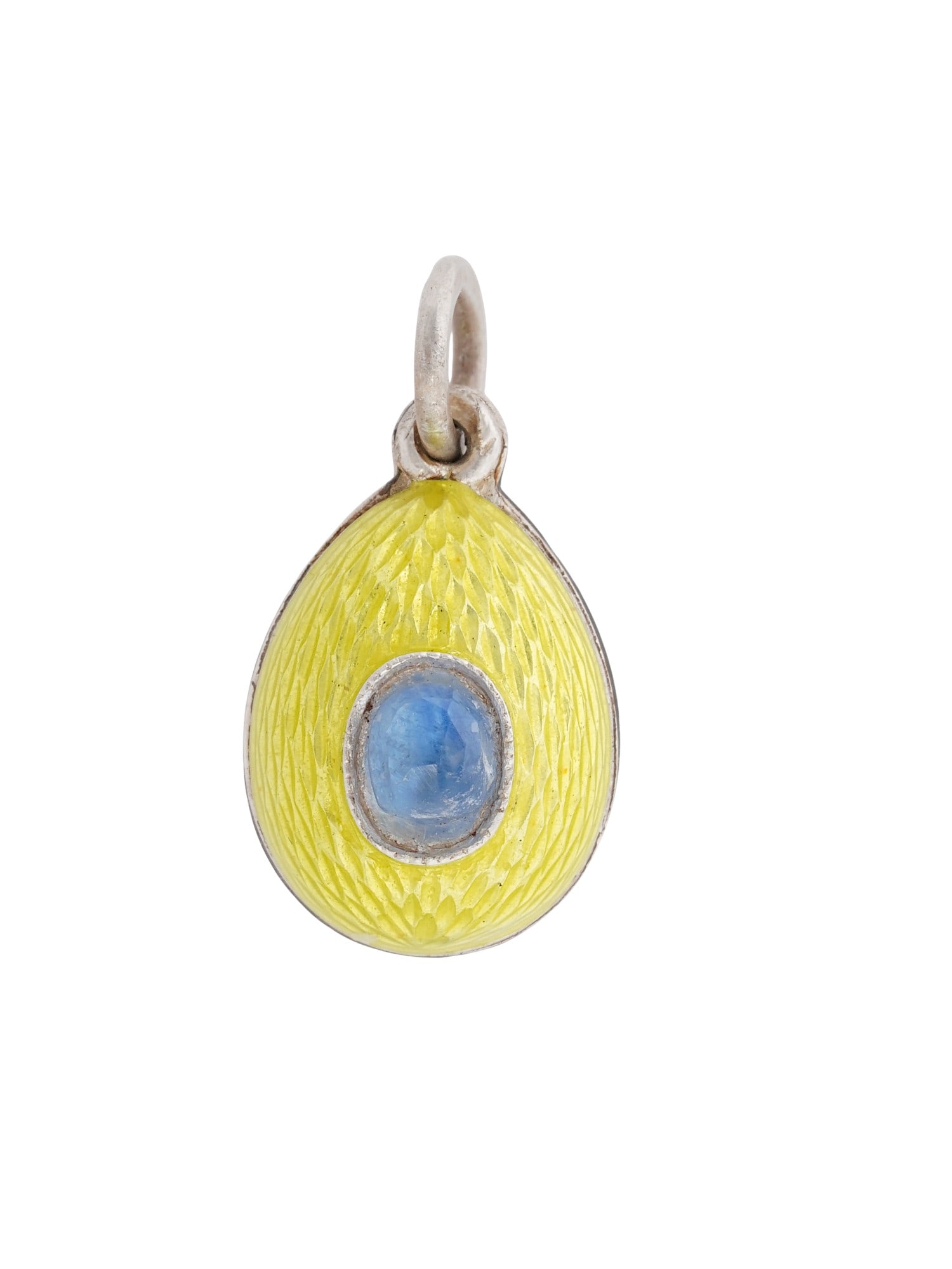 RUSSIAN 88 SILVER ENAMEL EGG PENDANT W GEMSTONES (1 of 5)