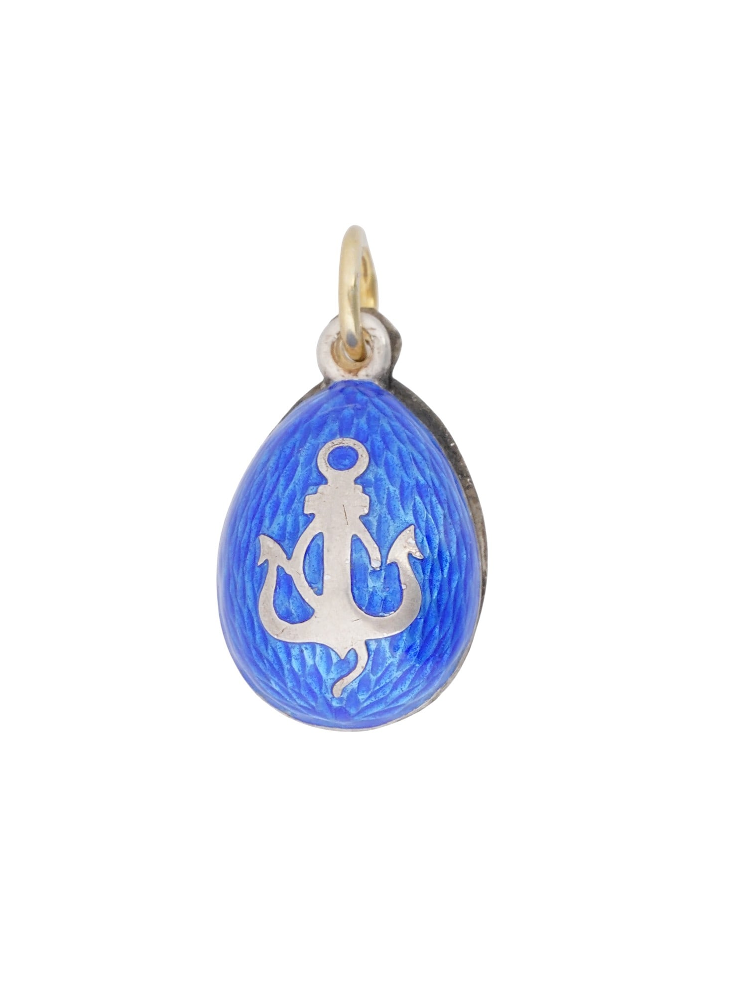 RUSSIAN 84 SILVER ENAMEL NAVY EASTER EGG PENDANT (1 of 6)