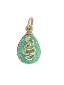 RUSSIAN GILT SILVER GUILLOCHE ENAMEL EASTER EGG PENDANT