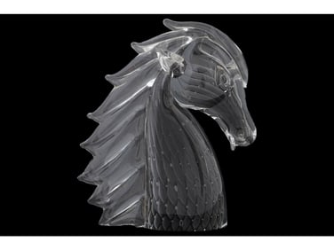 ITALIAN MURANO SEAHORSE HEAD ART GLASS FIGURINE