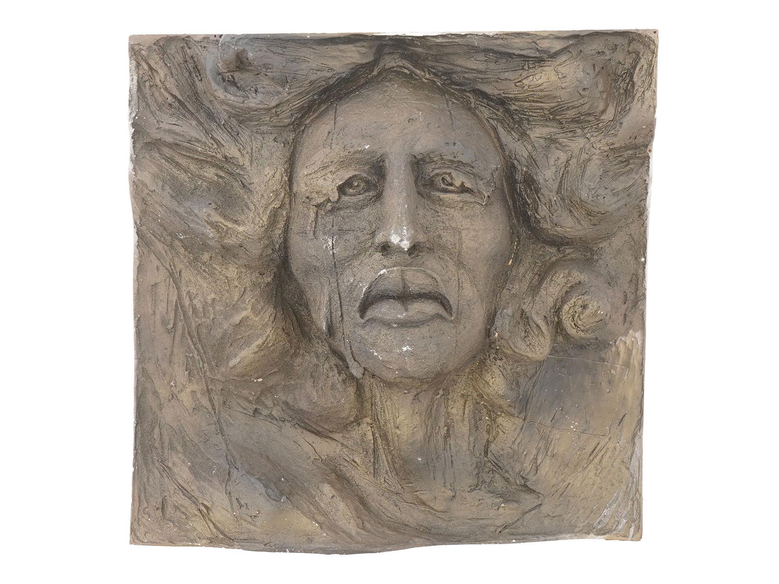 SIGNED JAVIER MARIN MEXICAN FACE SCULPTURE (1 of 9)
