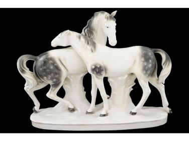 VINTAGE GRAFENTHAL GERMAN PORCELAIN HORSE FIGURE