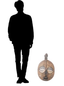 CENTRAL AFRICAN LUBA CARVED WOODEN MASK FROM CONGO