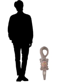 WEST AFRICA IVORY COAST GURO CARVED WOOD WARRIOR MASK