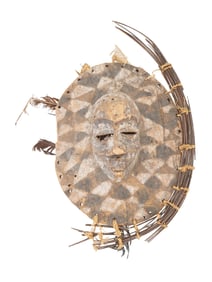 CENTRAL AFRICAN LELE CARVED WOODEN MASK FROM CONGO