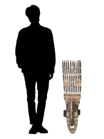 TRADITIONAL AFRICAN TRIBAL ART HAND CARVED WOODEN MASK