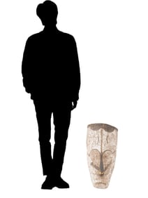 AFRICAN HAND CARVED WOODEN FANG MASK FROM GABON