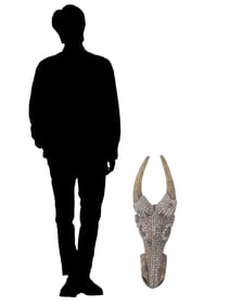 AFRICAN HAND CARVED WOODEN BAMILEKE MASK FROM CAMEROON