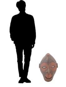 AFRICAN CARVED WOODEN SONGYE KIFWEBE MASK FROM CONGO