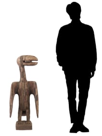 WEST AFRICAN BAGA CARVED BIRD STATUE FROM GUINEA