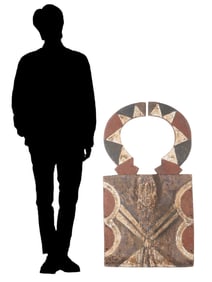 WEST AFRICAN BURKINA FASO WOODEN BOBO HARVEST MASK