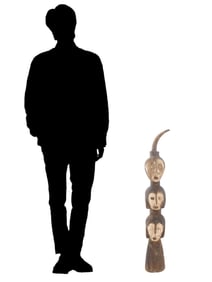 LARGE AFRICAN CONGO LEGA SAKIMATWEMATWE WOOD FIGURE